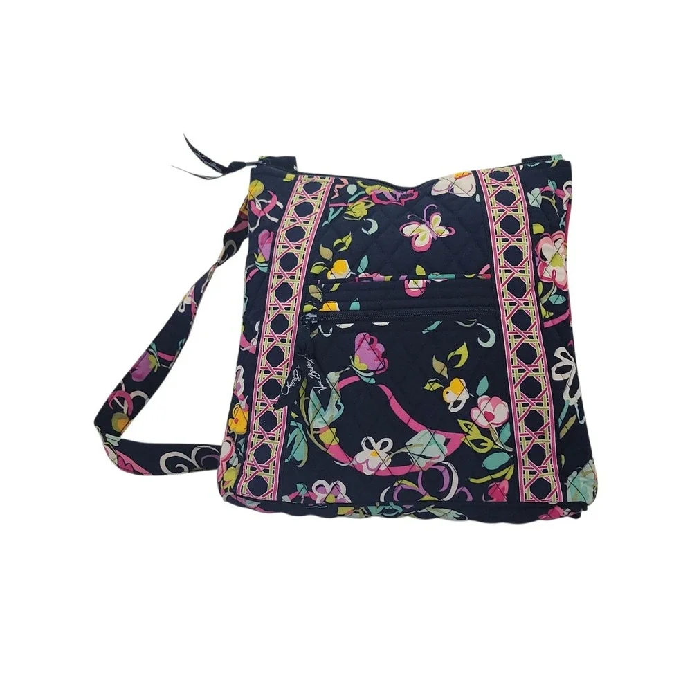 Vera Bradley Hipster Crossbody Ribbons Butterflies Flowers 2012 Retired Pattern